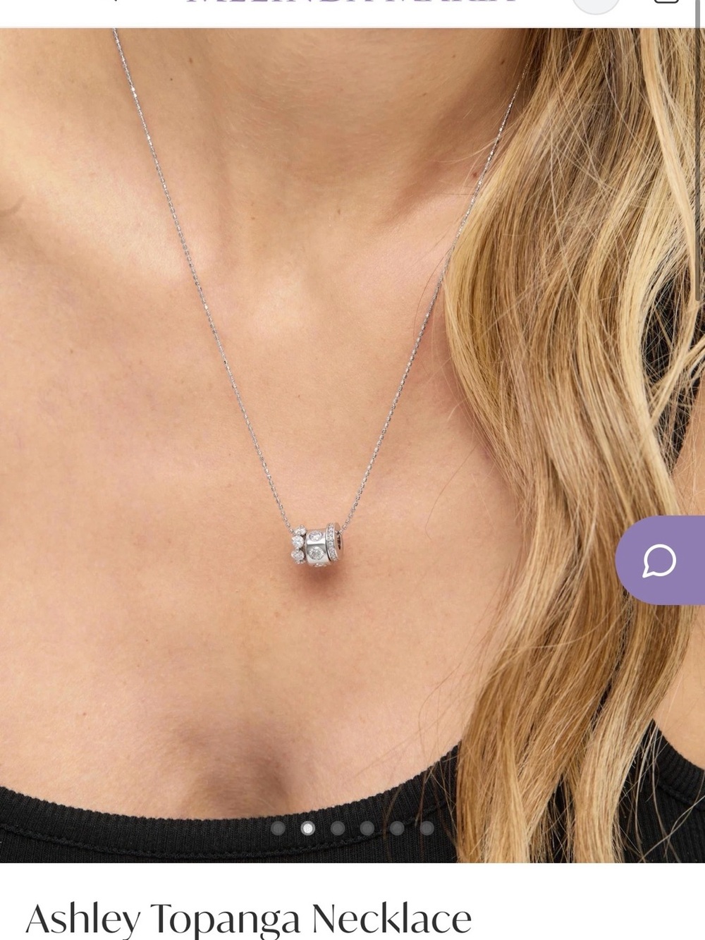 Melinda Maria Silver Necklace with White Accents
